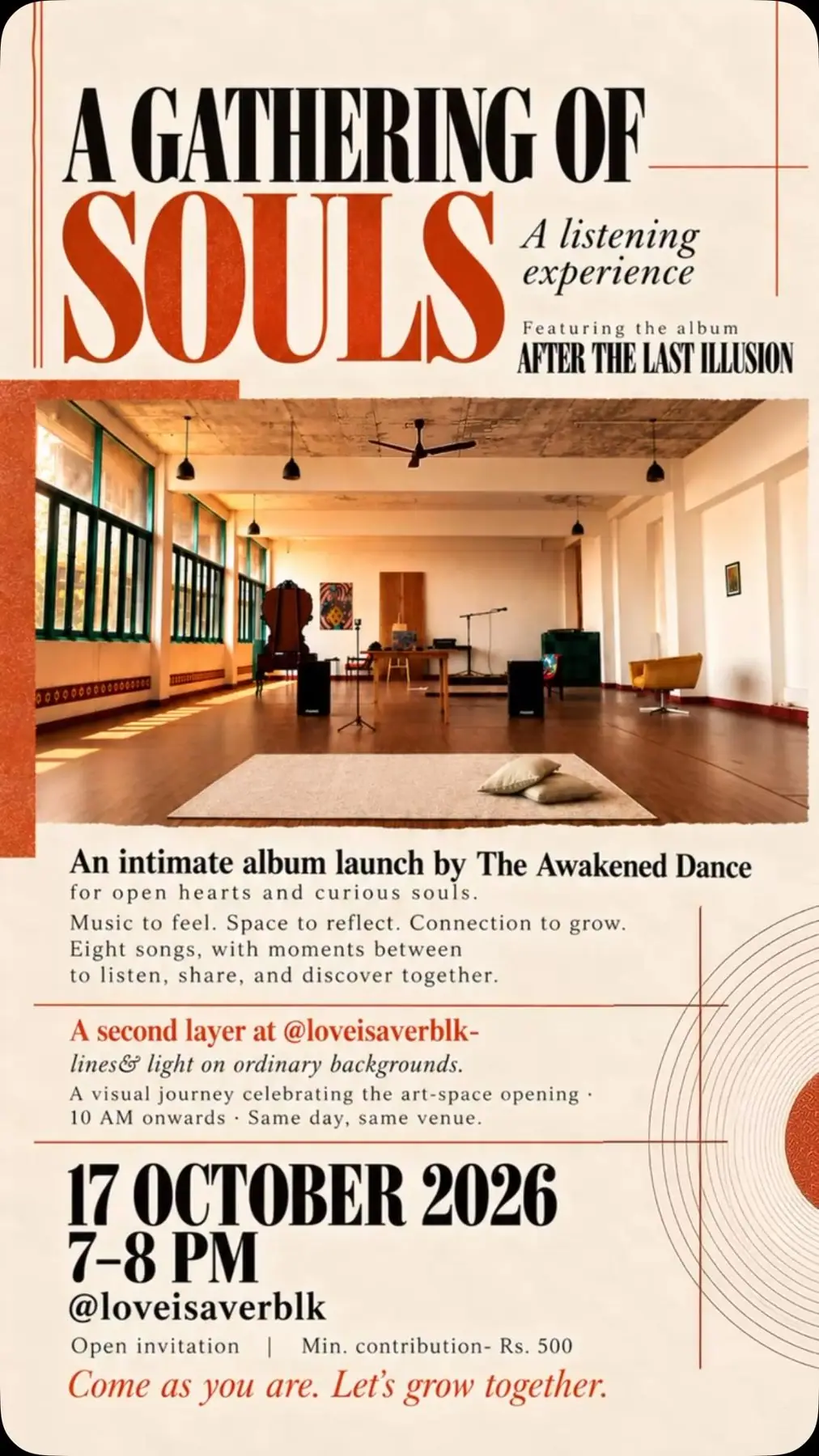 A Gathering of Souls listening experience poster